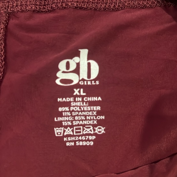 High waisted GBgirls athletic maroon shorts size small shorts - Picture 3 of 3